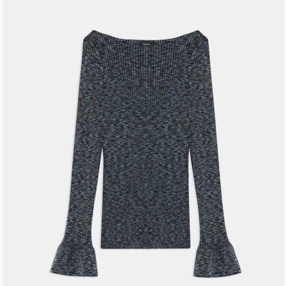 Theory space dye boatneck sweater - size small to medium - black/blue/multicolor - Picture 6 of 11